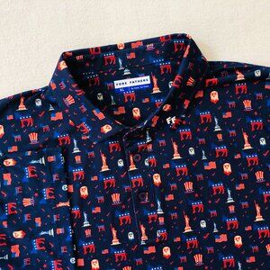 Fore Fathers Men's Size XL Democratic Party Donkey America Golf Polo Shirt